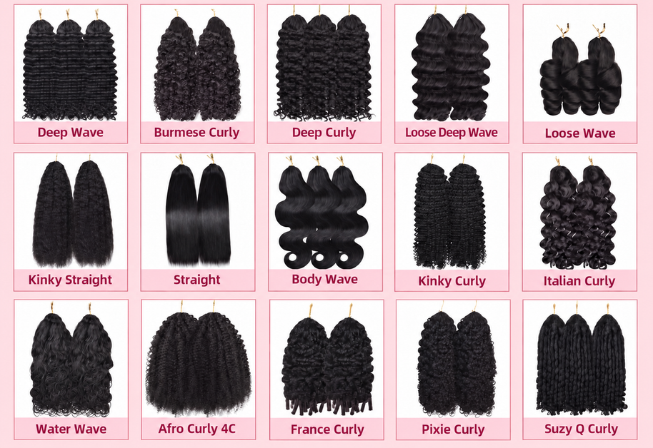 Natural Black #1B Crochet 100% Human Hair Bundle Muse Extension 100g