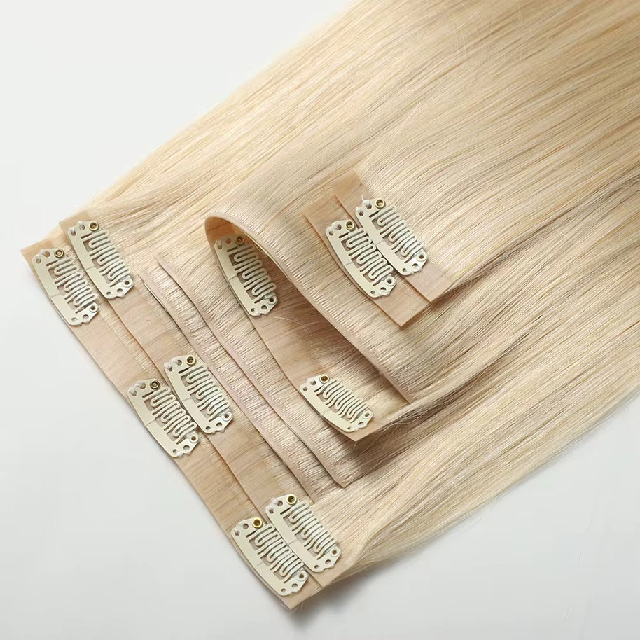 613 Blonde Seamless Clip-In Hair Extensions | 100% Human Hair | 12–30 Inches