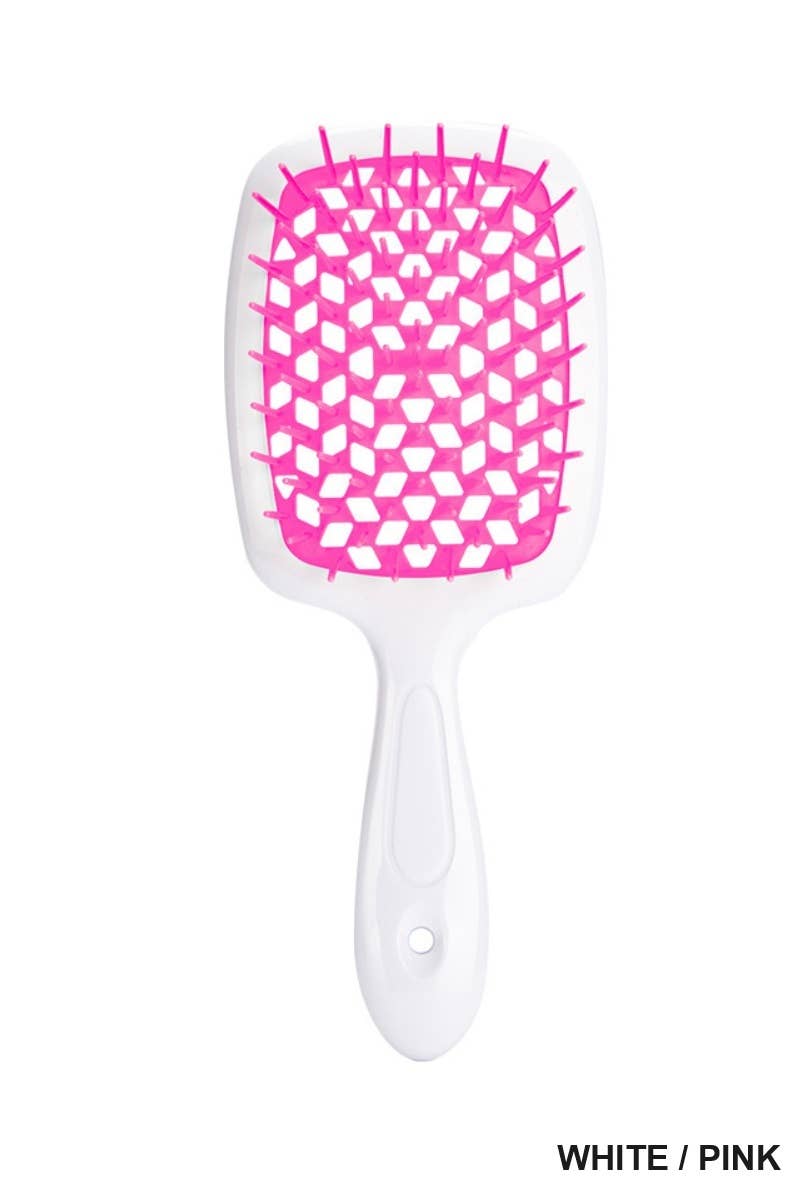 Detangling Hair Massage Comb Brush - Pink/White