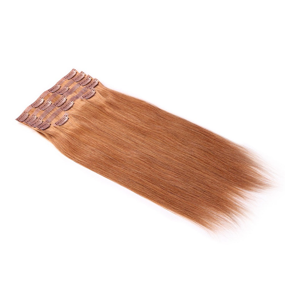 #27 Strawberry Honey Blonde Seamless Clip-In Hair Extensions | 100% Human Hair | 12–30 Inches