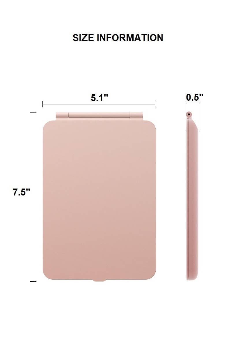 Rechargeable LED Travel Makeup Mirror | Portable Folding Vanity Mirror with Touch Dimmable Lights