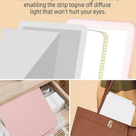 Rechargeable LED Travel Makeup Mirror | Portable Folding Vanity Mirror with Touch Dimmable Lights