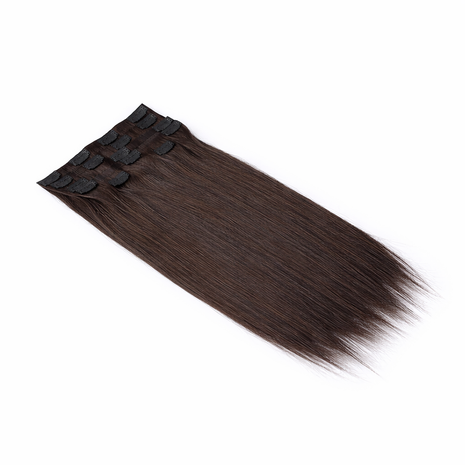 #2 Dark Brown Seamless Clip-In Hair Extensions | 100% Human Hair | 12–30 Inches