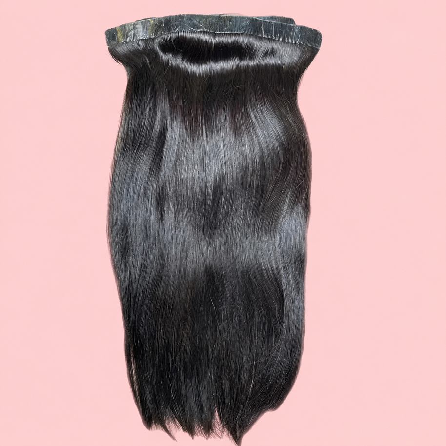 Seamless Clip in Muse Extensions 100g Silicone Weft Silky Straight Black Hair
