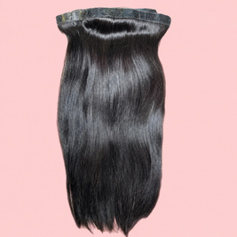 Seamless Clip in Muse Extensions 100g Silicone Weft Silky Straight Black Hair