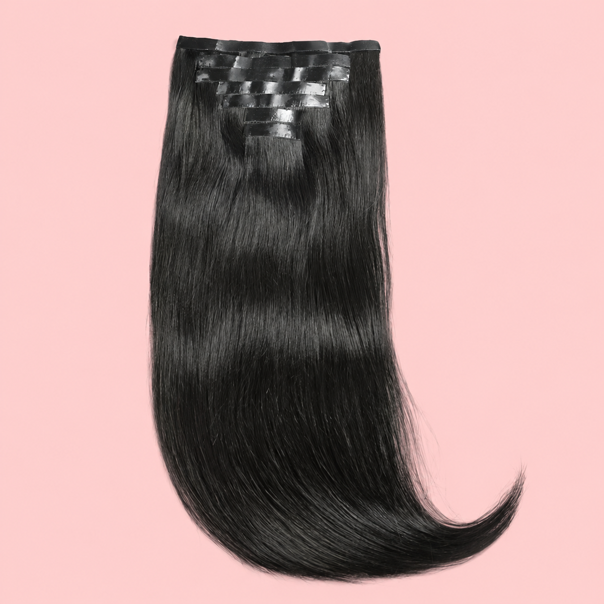 Seamless Clip in Muse Extensions 100g Silicone Weft Silky Straight Black Hair