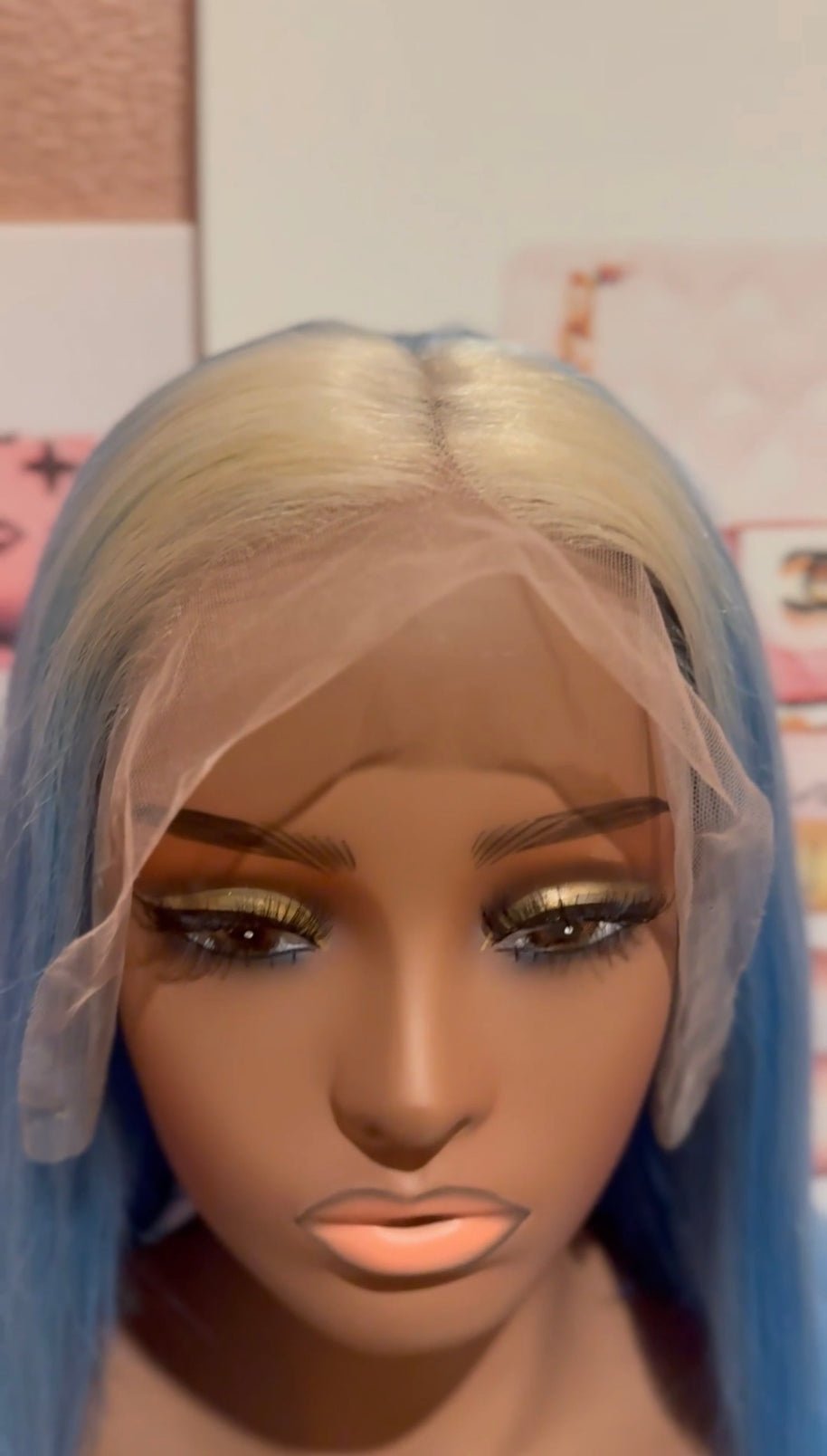 Blue Ombre 13 x 4 Transparent Lace 100% Human Hair Wig