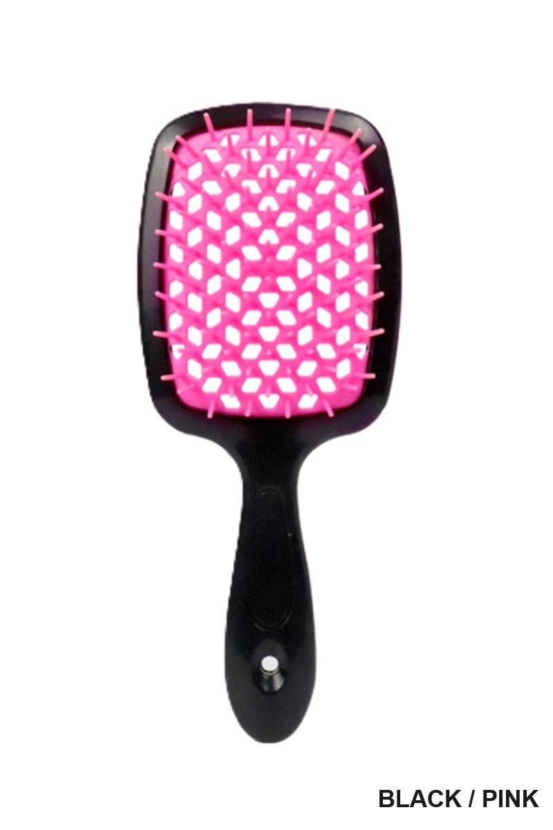 Detangling Hair Massage Comb Brush - Black/Pink