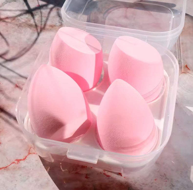 Beauty Egg Blender Sponge w/ Container - Baby Pink