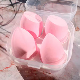 Beauty Egg Blender Sponge w/ Container - Baby Pink