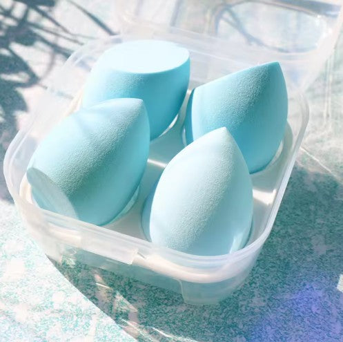 Beauty Egg Blender Sponge w/ Container - Baby Blue