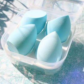 Beauty Egg Blender Sponge w/ Container - Baby Blue