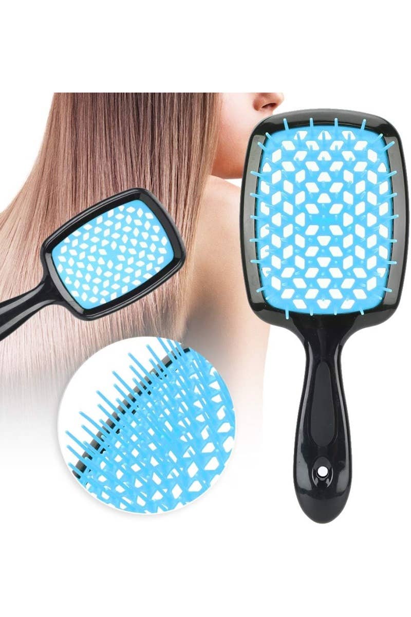 Detangling Hair Massage Comb Brush - Black/Blue