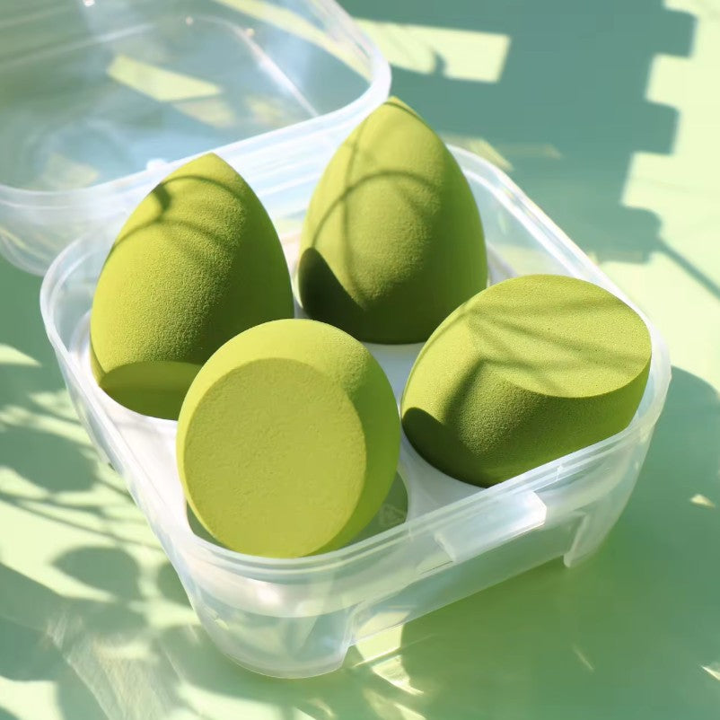 Beauty Egg Blender Sponge w/ Container - Olive