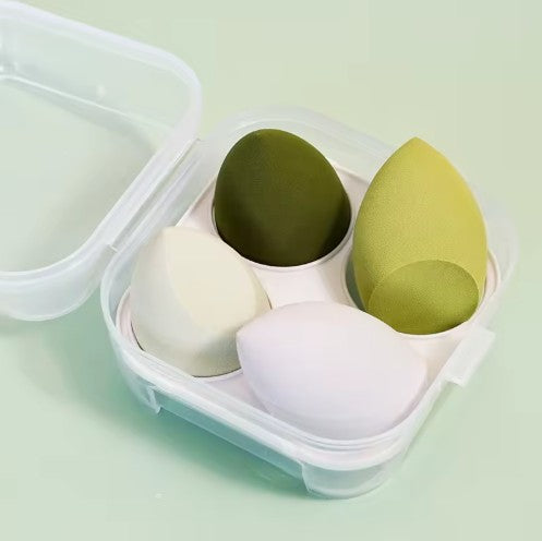 Beauty Egg Blender Sponge w/ Container - Green