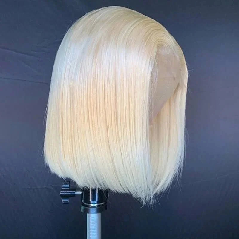 XBL Hair Miss Fantastic Raw Human Hair Colored Inch Inch Bob Wig 5x5 HD Lace Straight Bleached Knots With 